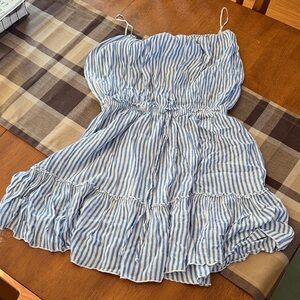 Elan Blue and White Textured Dress